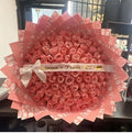 100 Pink Roses on Pink Dir  Wrapping