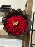 25 Red Roses Trans Black Wrapping