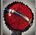300 Red Roses on Black Wrapping